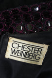 CHESTER WEINBERG Black Gown,  Beaded Waist Size Small