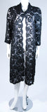 ELIZABETH MASON COUTURE Black Beaded Lace Evening Coat