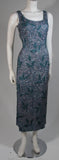 VINTAGE Circa 1960s Blue Beaded Gown, Sequins Size Small