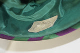 YVES SAINT LAURENT Rive Gauche Purple and Green Silk Hat with Bow