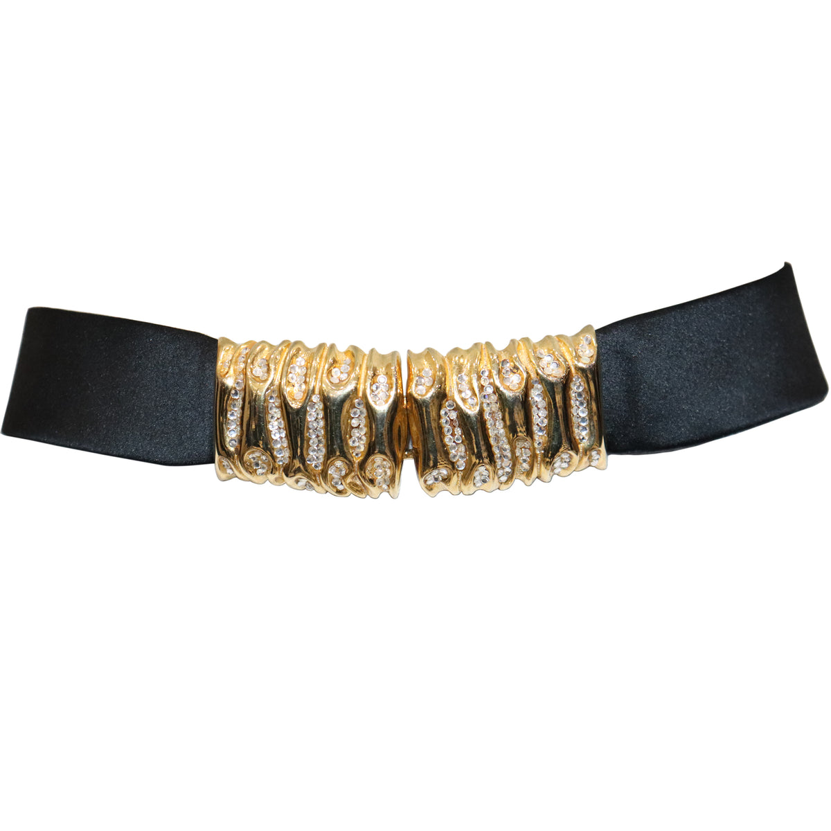 Judith Leiber Satin Belt w/ Rhinestone Bow Ties Judith Leiber Bow Chain Belt Silver main image 3