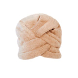 This is a great vintage hat from Jeanne Lanvin. It is a turban style bucket hat that is made of a soft and furry wool felt. Lanvin by Castillo for Saks 5th Ave Beige Felted Fuzzy Turban Hat, 1960s