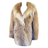 MICHAEL FORREST 1970s Vintage Caramel and Cream Lynx Car Coat