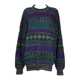 MISSONI Men's Circa 1990s Blue & Green Abstract Sweater