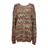 MISSONI Men's Circa 1990s Multicolor Chevron Zig Zag Sweater