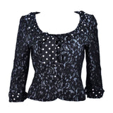 MOSCHINO Black and White Lace Jacket with Polka Dot Silk Size 8