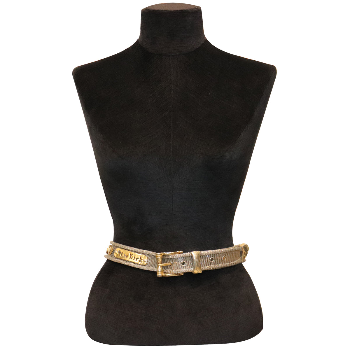 Vintage Mesh Mixed Metal City Gold & Silvertone belt Women XS Amazing WHITING & DAVIS Signed New Old Stock Vintage 1980 main image 3