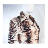 OLEG CASSINI Night Sport Animal Print Sequin Denim Jacket Size 6. This Oleg Cassini jacket is composed of an animal print denim fabric. Features sequin applique throughout & center front zipper closure with front pockets. In excellent vintage condition, some light signs of wear due to age.**Please cross-reference measurements for personal accuracy. Size in description box is an estimation. Measures (Approximately)6Length: 21"Sleeve: 24.5"Shoulder to shoulder: 17"Bust: 40"Waist: 35"