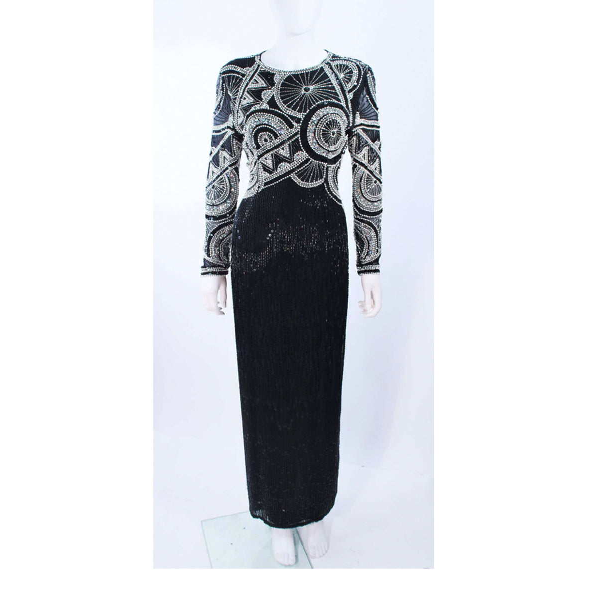 OLEG CASSINI 'Black Tie' Beaded Gown Size 6 OLEG CASSINI 'Black Tie' Beaded Gown Size 6