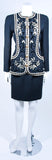 OSCAR DE LA RENTA Couture Embellished Black Wool Skirt Suit