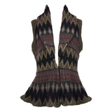 RALPH LAUREN Southwest Sweater Vest with Shawl Collar & Peplum