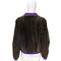 Ralph Lauren sheared beaver reversible purple cotton jacket