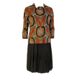 JAMES GALANOS 3 pc Jacket, Vest & Chiffon Skirt Set