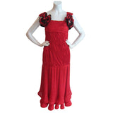MAGGIE REEVES Red Flamenco Ruched Dress