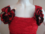 MAGGIE REEVES Red Flamenco Ruched Dress