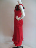 MAGGIE REEVES Red Flamenco Ruched Dress