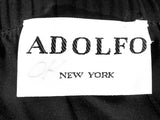 ADOLFO Black Silk Chiffon Skirt with Gathered Front