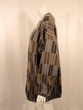 MISSONI Men's 1990s Gray, Navy, Taupe Cardigan, Boyfriend Sweater