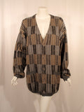 MISSONI Men's 1990s Gray, Navy, Taupe Cardigan, Boyfriend Sweater