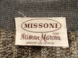 MISSONI Men's 1990s Gray, Navy, Taupe Cardigan, Boyfriend Sweater