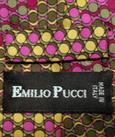 EMILIO PUCCI Men's Multi Color Silk Neck Tie with Polka Dots  57 in.