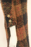 CHANEL HAUTE COUTURE 1960s Black and Multicolored Plaid Boucle Coat