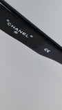 Chanel vintage rhinestone sunglasses with oval shaped lenses