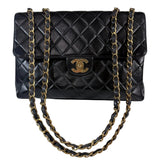 Chanel Women's Jumbo Bag Circa 1996 Vintage Black Lambskin