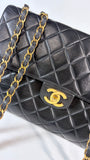 Chanel Women's Jumbo Bag Circa 1996 Vintage Black Lambskin