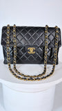 Chanel Women's Jumbo Bag Circa 1996 Vintage Black Lambskin