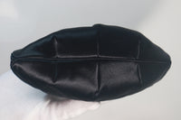 JUDITH LEIBER Black Satin Evening Bag with Jet Black Rhinestones