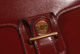 HERMÈS Burgundy Leather Two-Way Crossbody Bag with Adjustable Strap