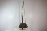 CHANEL Vintage Gold Black Glitter Evening Bag with Chain Strap