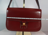 HERMÈS Burgundy Leather Two-Way Crossbody Bag with Adjustable Strap