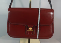 HERMÈS Burgundy Leather Two-Way Crossbody Bag with Adjustable Strap