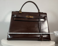 HERMÈS Vintage Brown Leather Kelly 28 Handbag Circa 1964