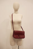 HERMÈS Burgundy Leather Two-Way Crossbody Bag with Adjustable Strap