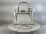 HERMÈS Vintage White/Blanc Kelly 28 Handbag w/ Detachable Strap