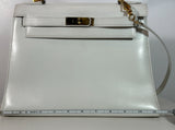 HERMÈS Vintage White/Blanc Kelly 28 Handbag w/ Detachable Strap