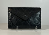 CHANEL Black Leather Quilted Wallet