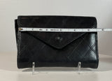 CHANEL Black Leather Quilted Wallet