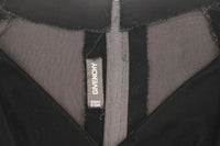 GIVENCHY COUTURE Black Velvet Gown with Mesh & Diamond Stripe Skirt Detail