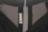 GIVENCHY COUTURE Black Velvet Gown with Mesh & Diamond Stripe Skirt Detail