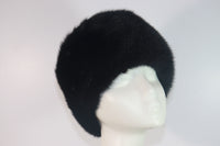 MAD'LEINE Black Mink 1960s Pillbox Hat
