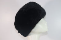 MAD'LEINE Black Mink 1960s Pillbox Hat