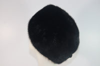 MAD'LEINE Black Mink 1960s Pillbox Hat