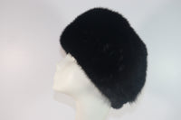 MAD'LEINE Black Mink 1960s Pillbox Hat