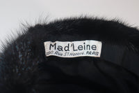 MAD'LEINE Black Mink 1960s Pillbox Hat