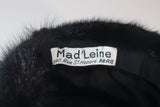 MAD'LEINE Black Mink 1960s Pillbox Hat