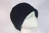 GIVENCHY 1960s Custom Black Wool Jersey Pleated Hat